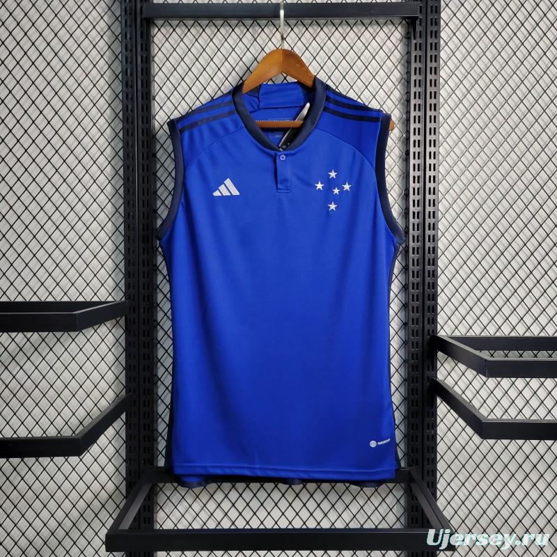 23-24 Cruzeiro Home Blue Vest Jersey