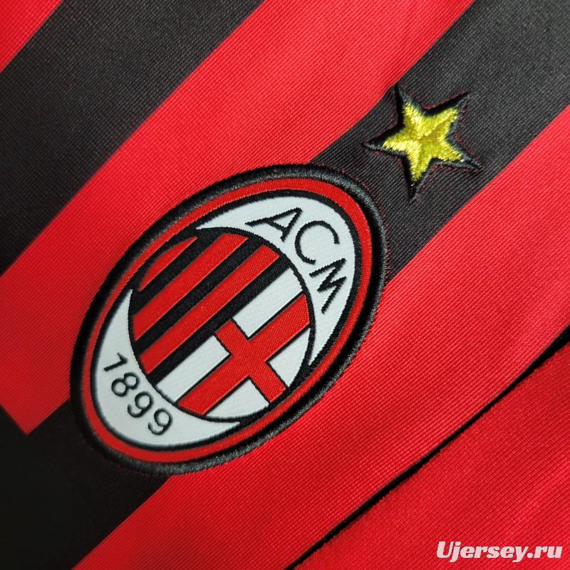 Retro 07-08 AC Milan Home Long Sleeve Jersey