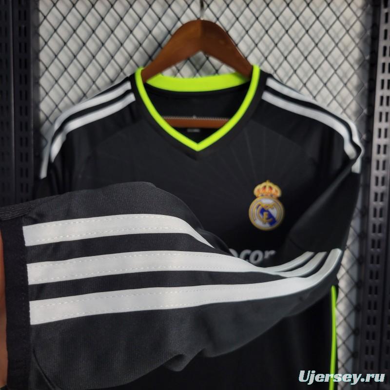 Retro 10-11 Real Madrid Away Black Long Sleeve Soccer Jersey