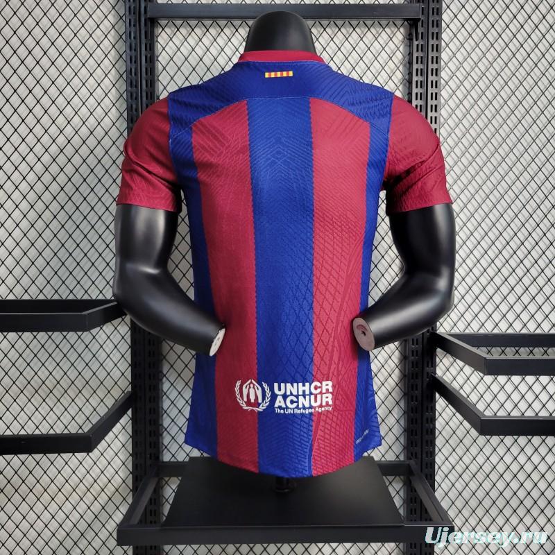 23-24 Players Barcelona Home Player Soccer Jersey