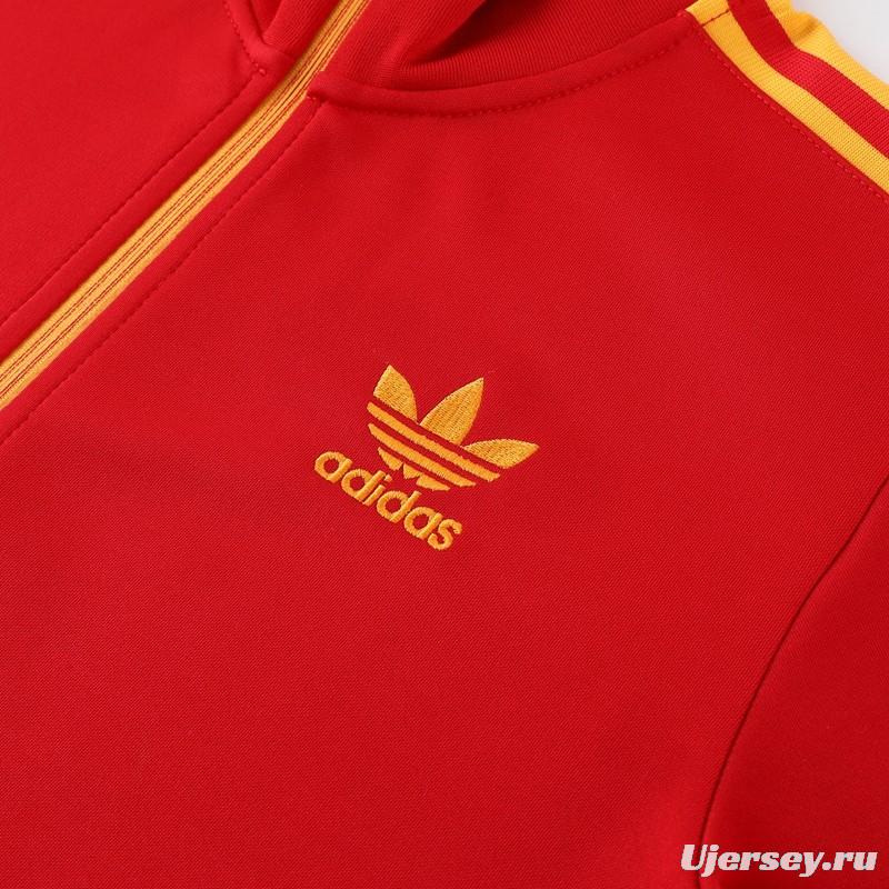 2023 Adidas Original Red Full Zipper Jacket +Pants