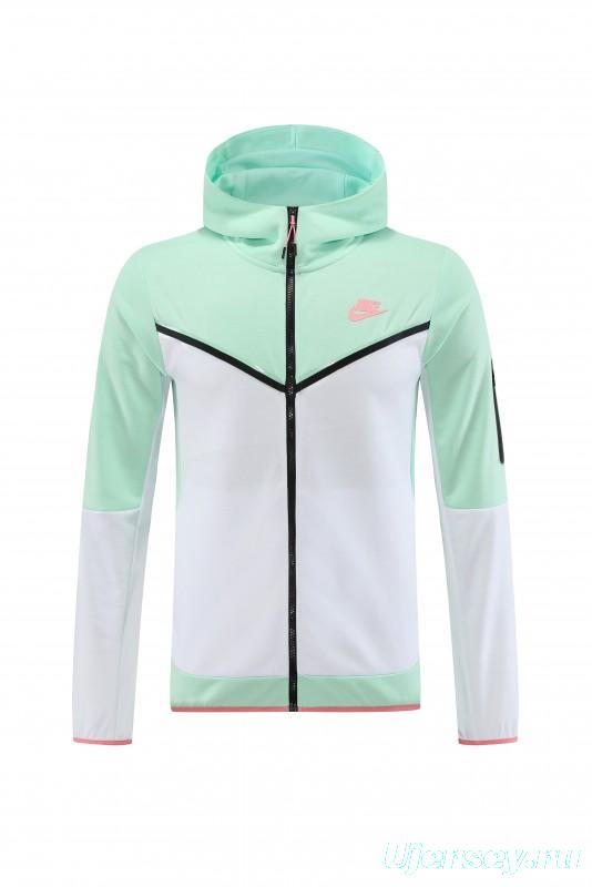 2023 Nike White Green Full Zipper Hoodie Jacket +Pants