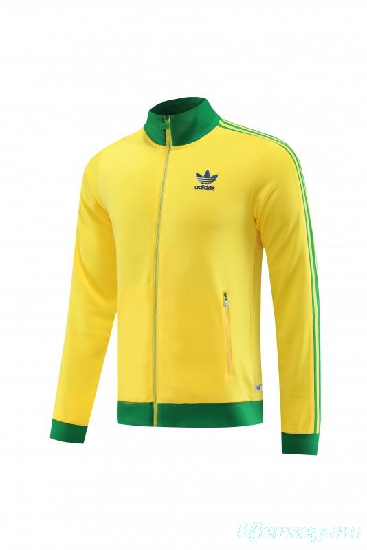 2023 Adidas Original Yellow Full Zipper Jacket +Pants