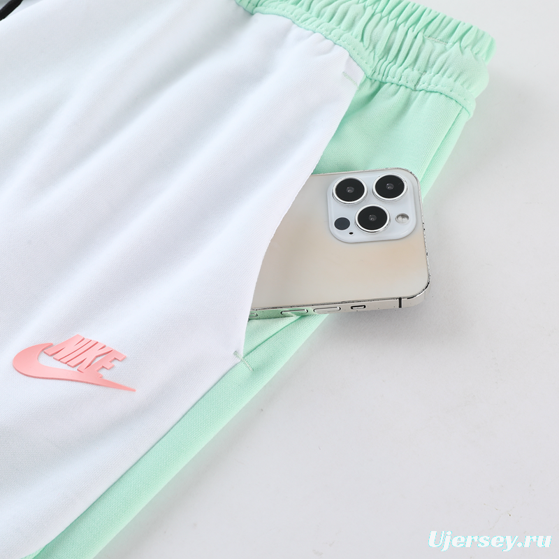 2023 Nike White Green Full Zipper Hoodie Jacket +Pants