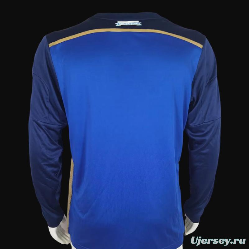 Retro 2014 Argentina Home Long Sleeve Soccer Jersey