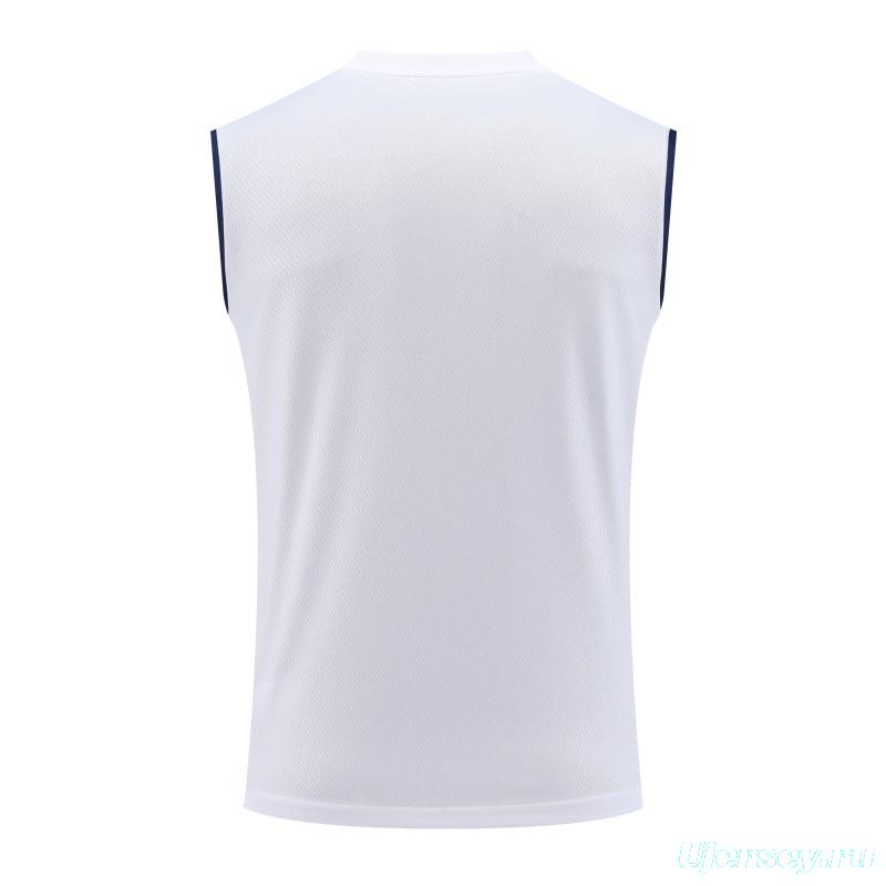 23-24 Arsenal White/Navy Vest Jersey+Shorts