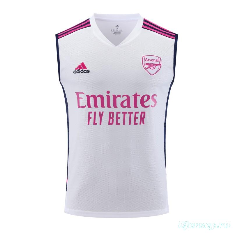 23-24 Arsenal White/Navy Vest Jersey+Shorts