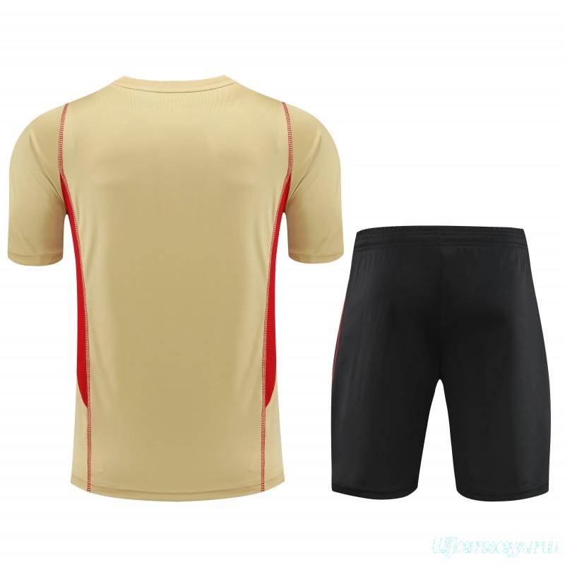 23-24 Sao Paulo Beige Short Sleeve Jersey+Shorts