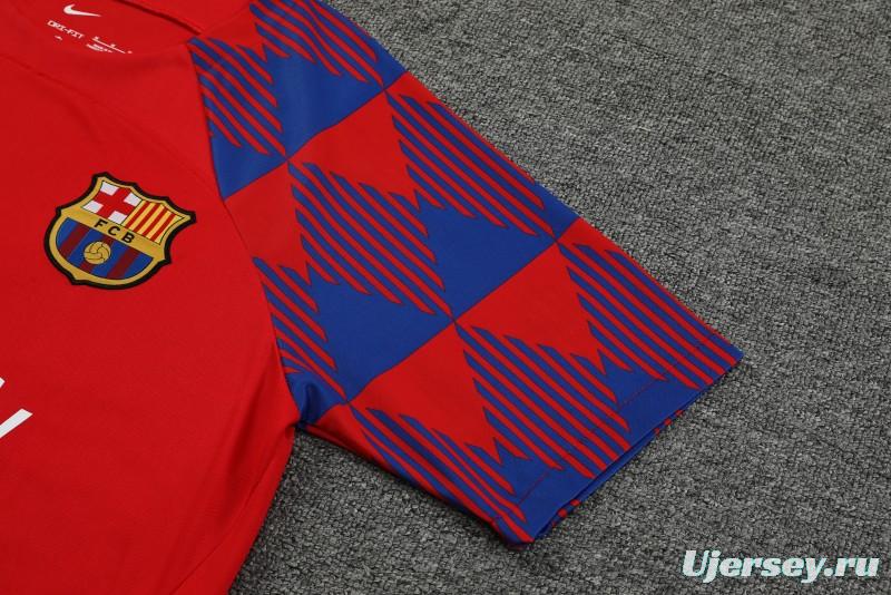 23-24  Barcelona Red Short Sleeve Jersey+Shorts