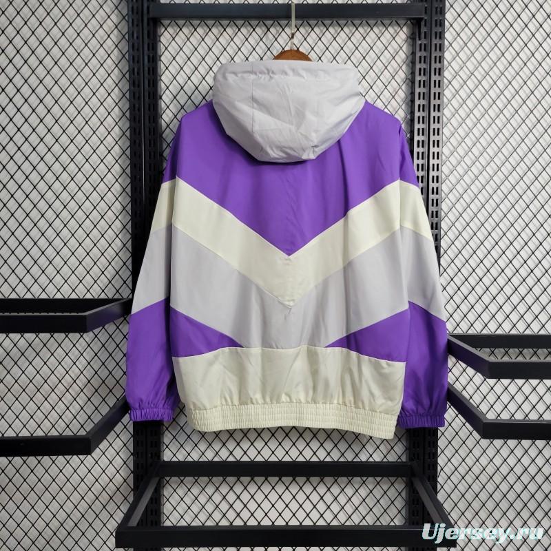 23-24 Sao Paulo White Purple Windbreaker