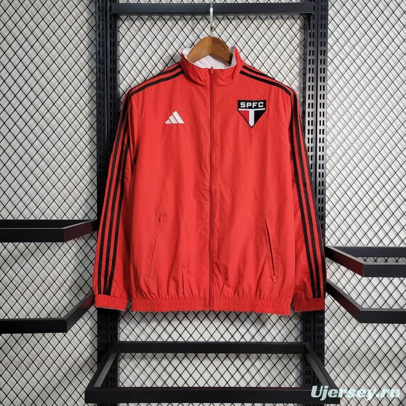 23-24 Sao Paulo Reversible White Red Windbreaker