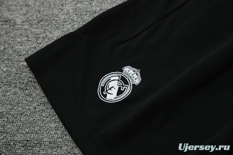 23 24 Real Madrid Black Short Sleeve+Shorts