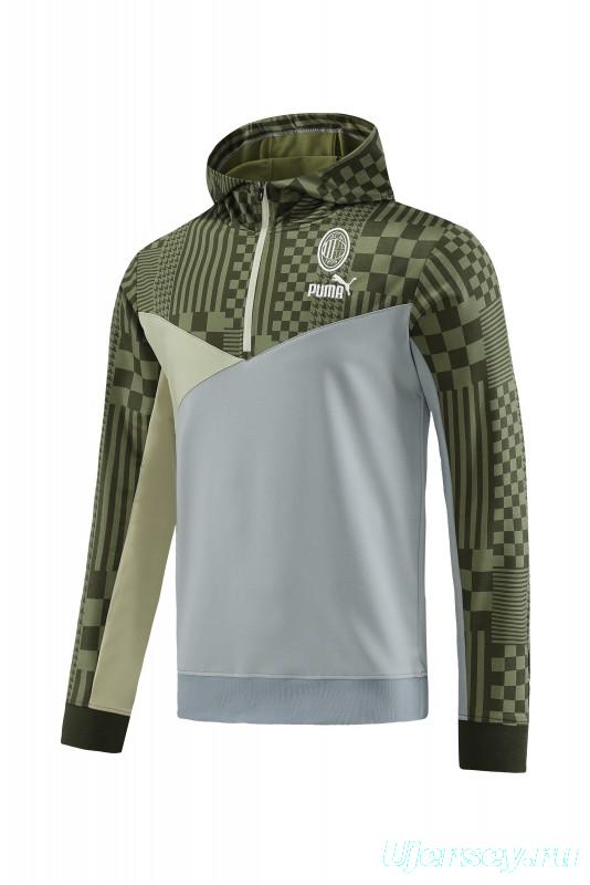 23/24 PUMA Green Grey Hoodie Half Zipper Jacket+Pants