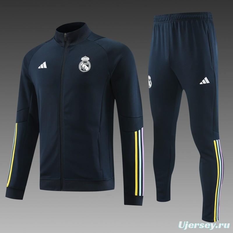 23/24 Real Madrid Navy Full Zipper Jacket+Pants