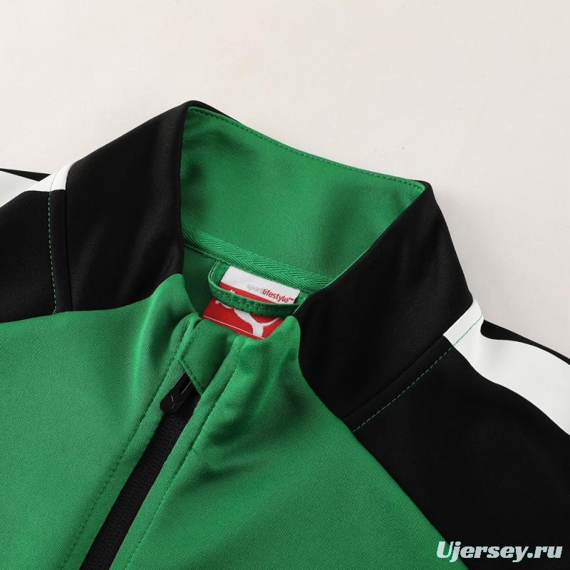 23/24 PUMA Black/Green Full Zipper Hooide Jacket+Pants