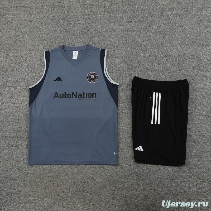 23-24 Inter Miami Grey Vest Jersey+Shorts