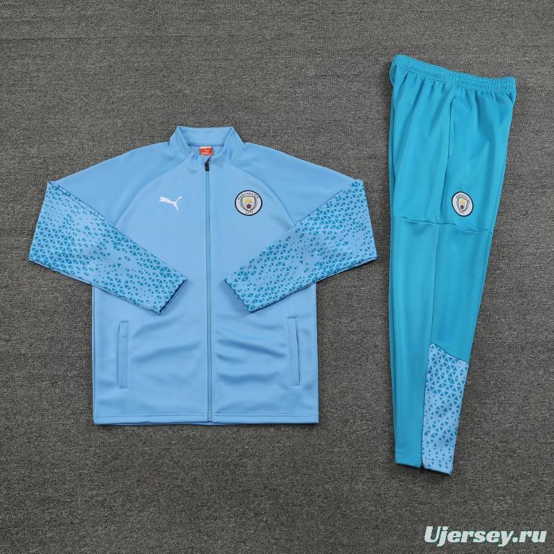 23/24 Manchester City Blue Full Zipper Jacket+Pants