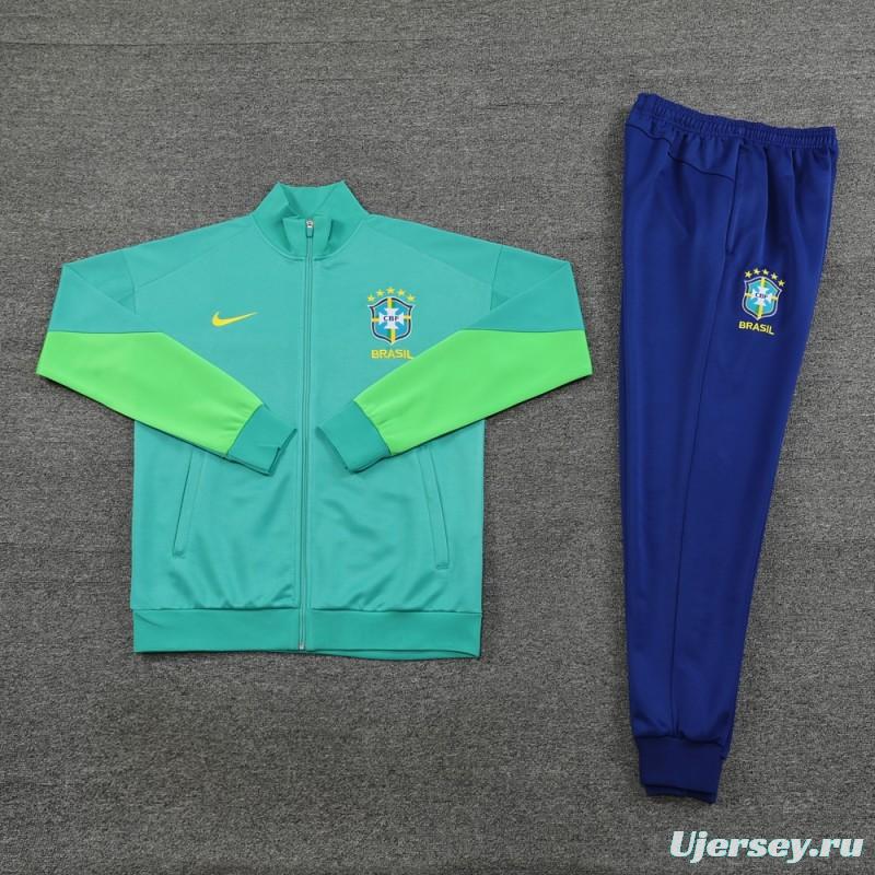 23/24 Brazil Green Full Zipper Jacket+Pants