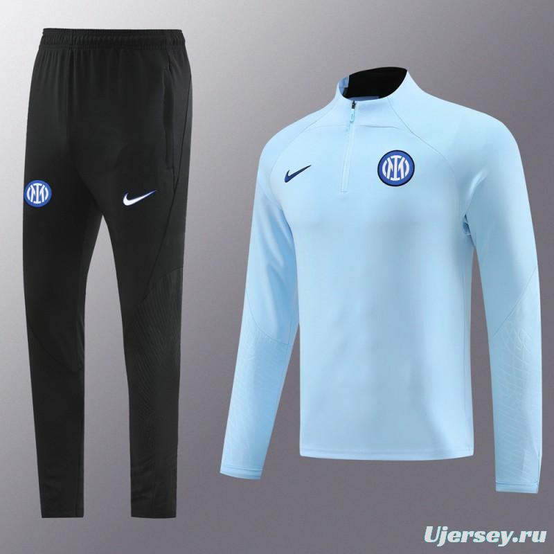 23/24 Inter Milan Light Blue Half Zipper Jacket+Pants