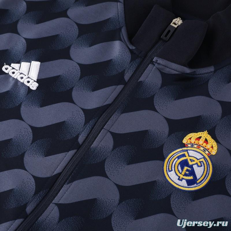 23/24 Real Madrid Black Full Zipper Jacket+Pants