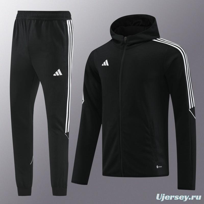 2024 Adidas Black Full Zipper HoodieJacket+Pants