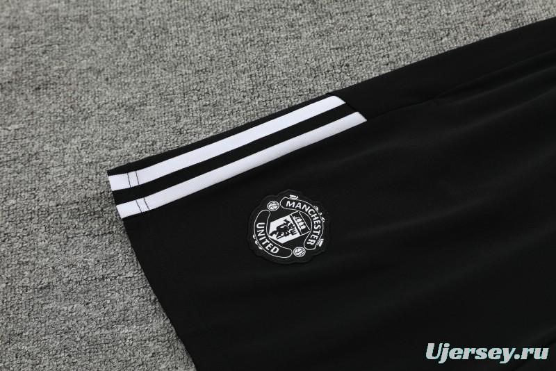 24/25 Manchester United Black Vest Jeresy+Shorts