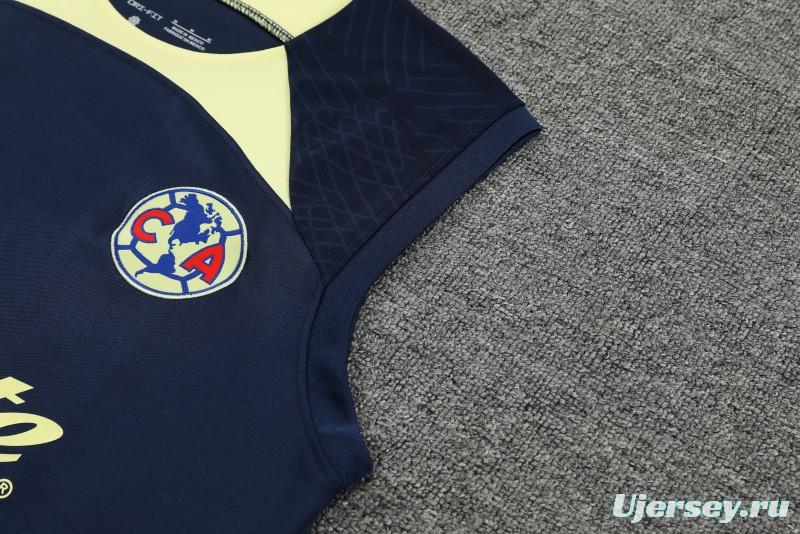 24/25 Club America Navy Vest Jeresy+Shorts