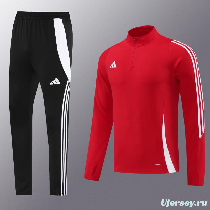 2024 Adidas Red Half Zipper Jacket+Pants