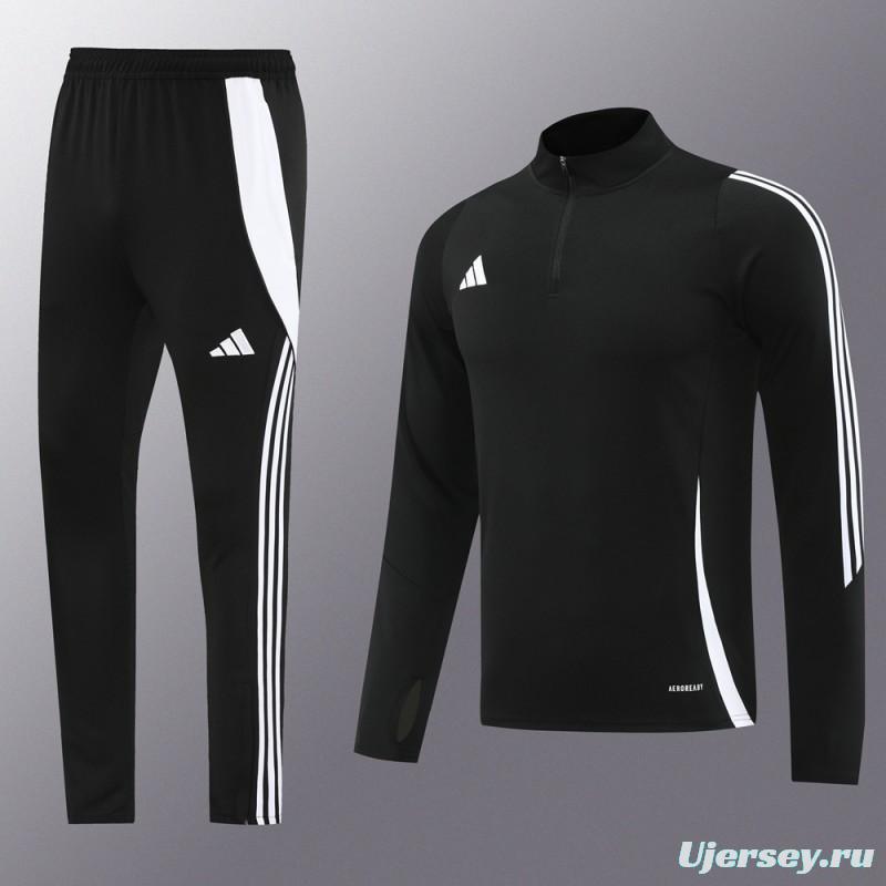 2024 Adidas Black Half Zipper Jacket+Pants