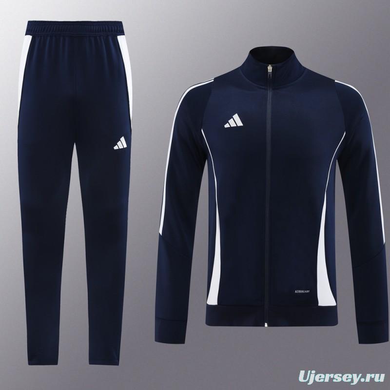 2024 Adidas Navy/White Full Zipper Jacket+Pants