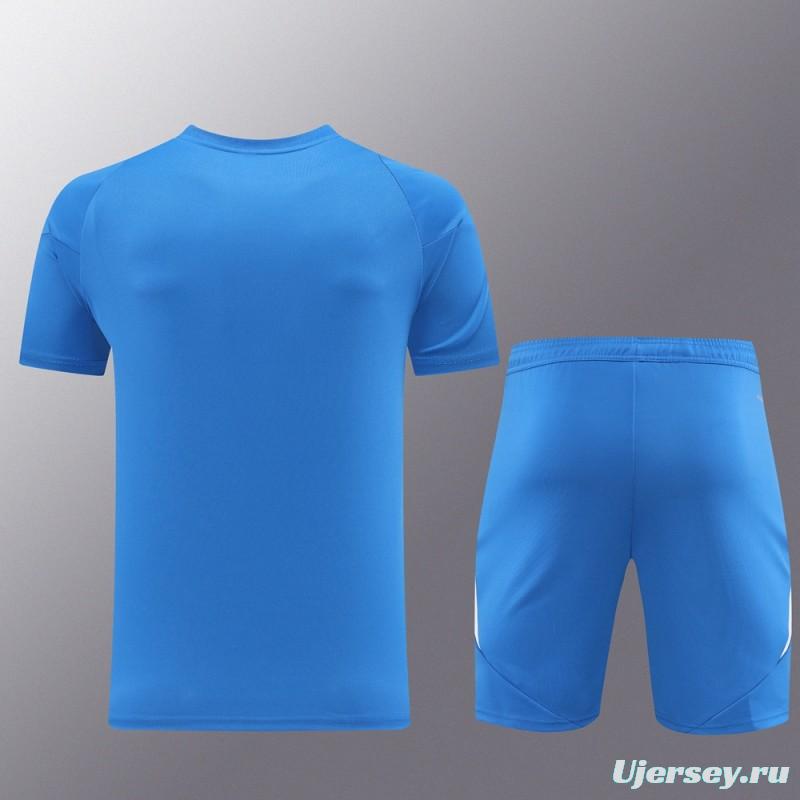 2024 Adidas Blue Short Sleeve Jersey+Shorts