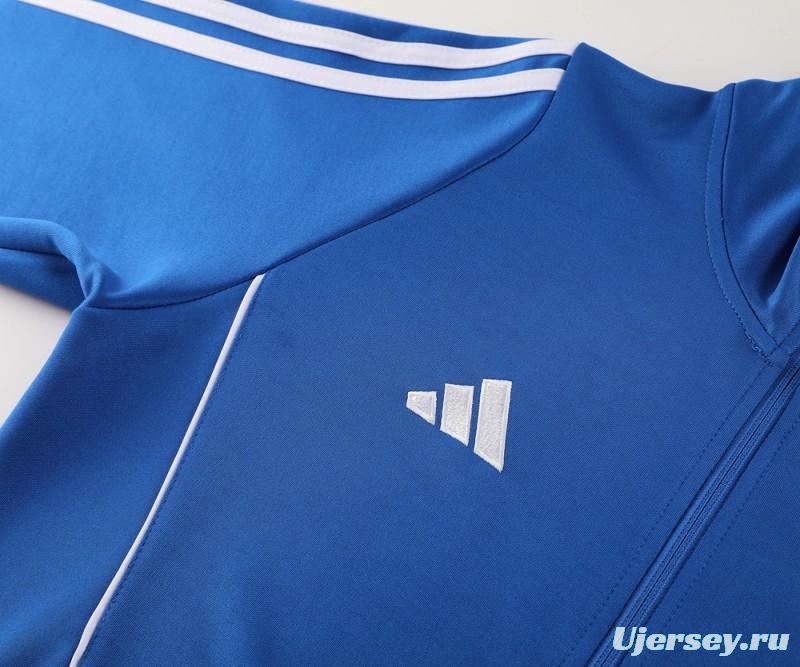 2024 Adidas Blue Half Zipper Jacket+Pants