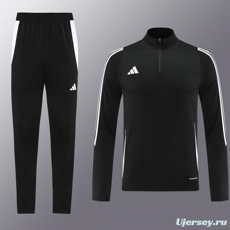 2024 Adidas Black Half Zipper Jacket+Pants