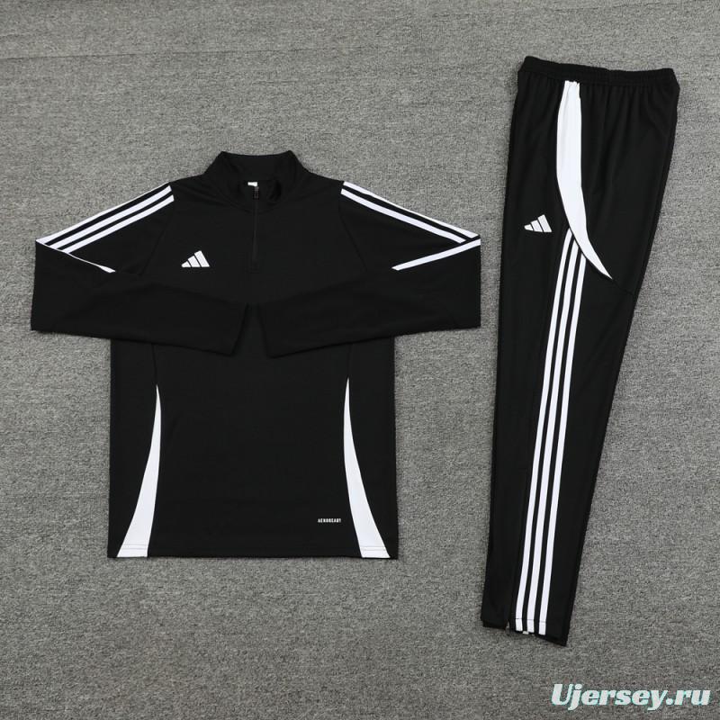 2024 Adidas Black Half Zipper Jacket+Pants