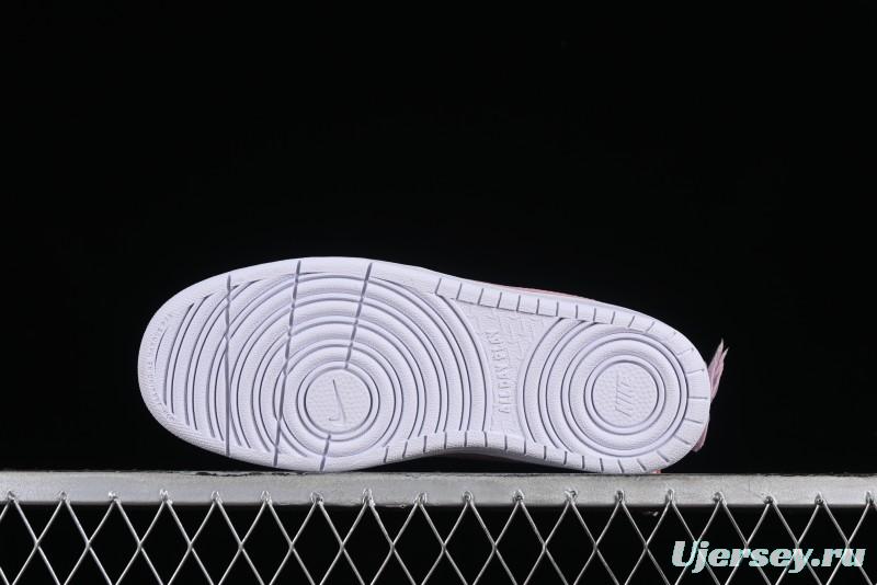 Nike Court Borough Low-Top Slip-Resistant Skate Shoes with Custom Rose Pink Hand-Painted Design - DQ5979-100