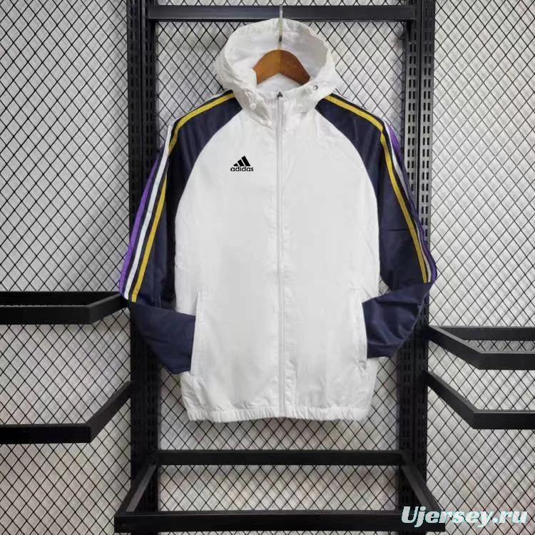 24/25 Adidas White Windbreaker