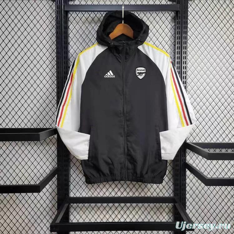 24/25 Arsenal Black/White Windbreaker