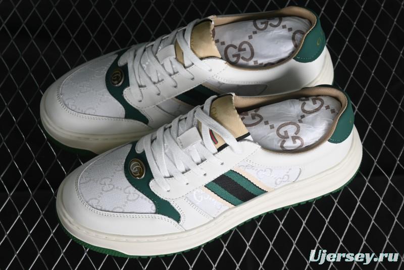 Gucci Chunky B Screener GG Sneakers Retro Style with Classic GG Canvas and Leather Trim - 9Y9209666