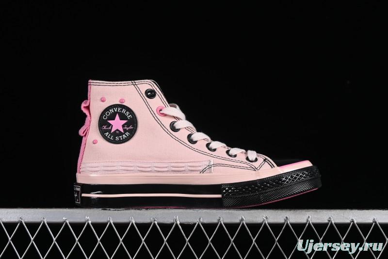 Converse Chuck 70s High Top Casual Sneakers in Black and Pink - A09541C