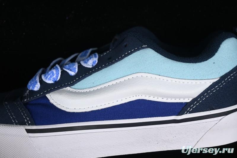 Vans Classics Knu Skool Patchwork Letter Lace-Up Chunky Tongue Platform Sneakers - VN0009QCBLK