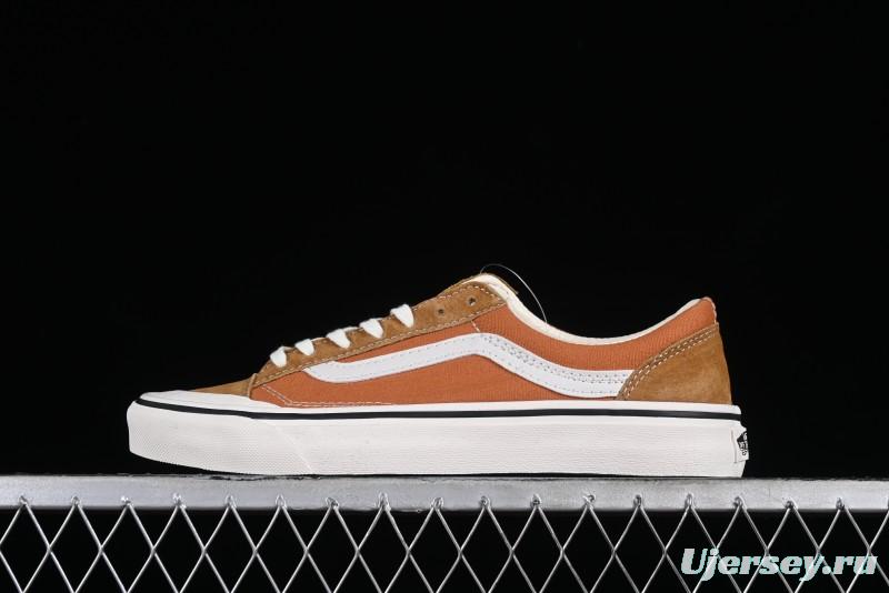 Vans Old Skool Reissue 136 High-End Series Round Toe Orange Canvas Vulcanized Shoes - VN000MT6BKQ