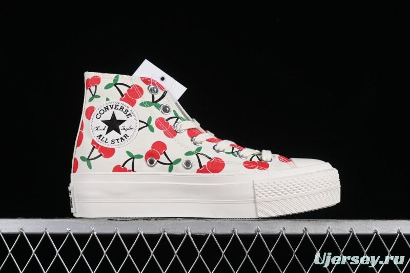 Converse Chuck 1970s Official Cherry Embroidery Platform Vulcanized Canvas Sneakers - A08096C