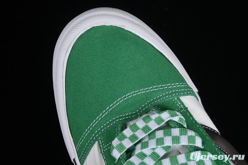 Vans Classics Knu Skool White Green Chunky Tongue Retro Sneakers - VN0009QCV0N