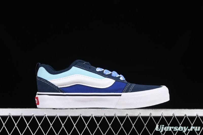 Vans Classics Knu Skool Patchwork Letter Lace-Up Chunky Tongue Platform Sneakers - VN0009QCBLK