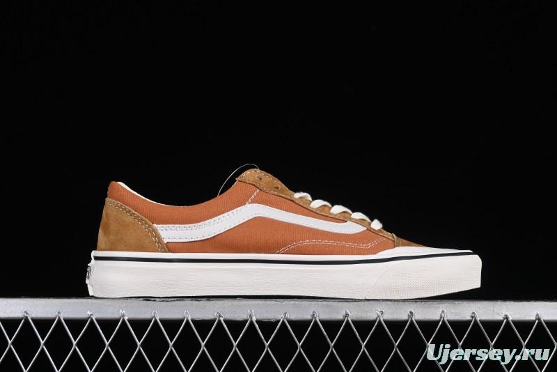 Vans Old Skool Reissue 136 High-End Series Round Toe Orange Canvas Vulcanized Shoes - VN000MT6BKQ