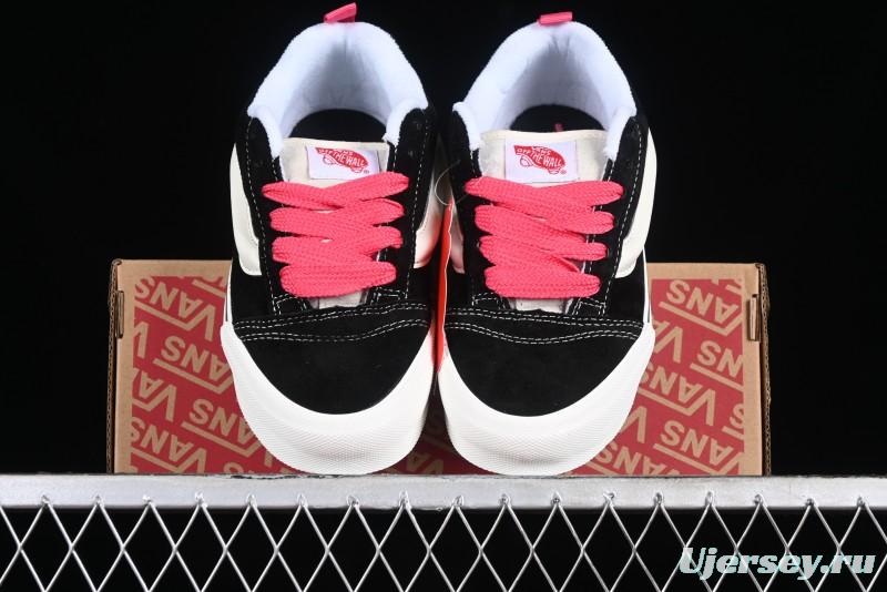 Vans Classics Knu Skool Retro Skate Shoes with Thickened Tongue and Oversized Toe - VN0009QCBLK