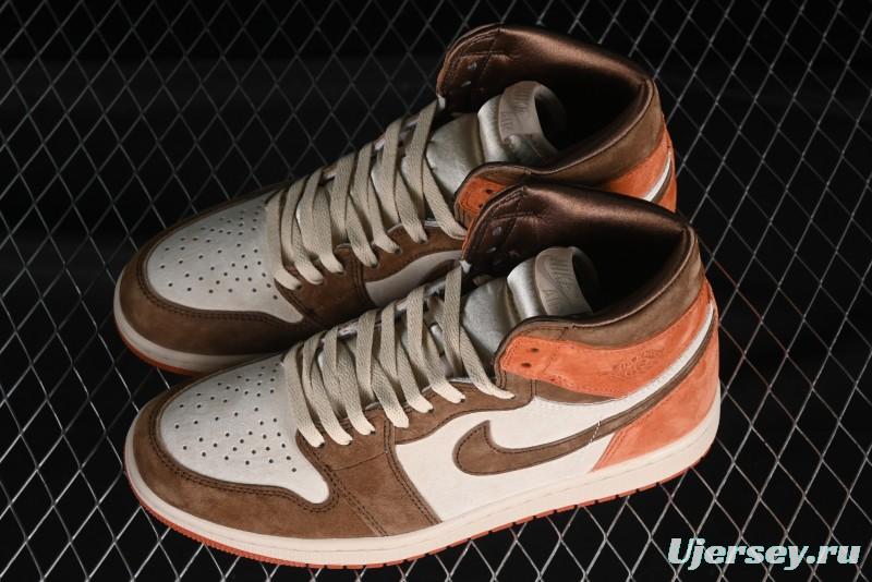Nike Air Jordan 1 High OG Basketball Shoes in Dusted Clay & Dune Colorway - FQ2941-200