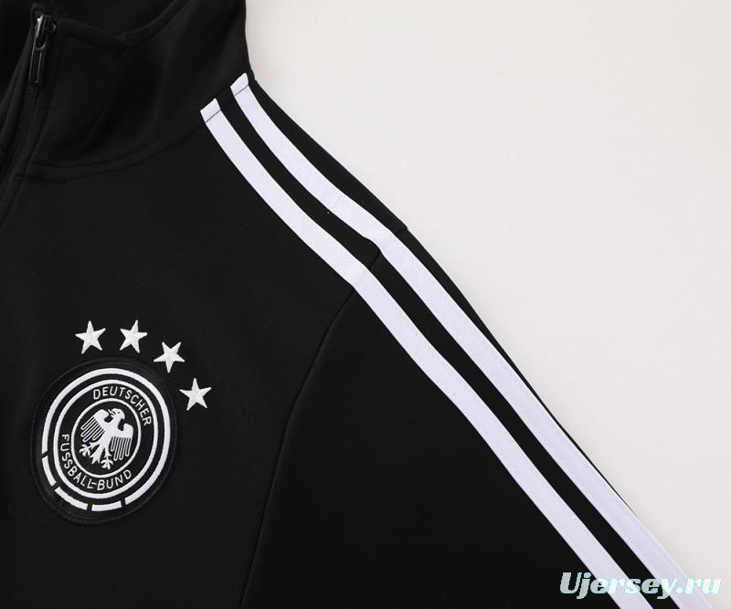 2024 Germany Black Full Zipper Jacket +Long Pants