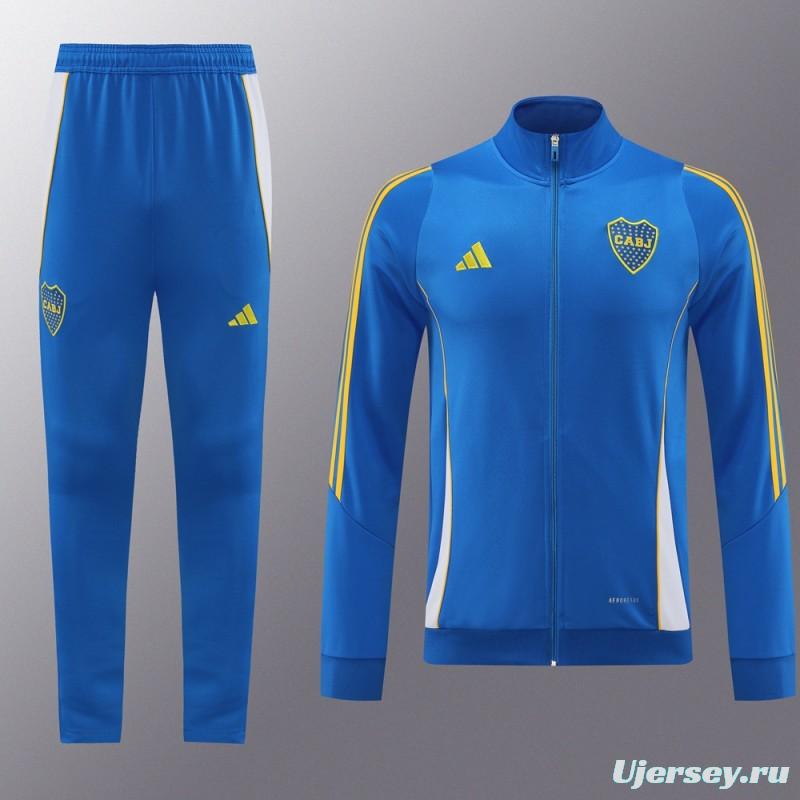 24/25 Boca Juniors Blue Hoodie Full Zipper Jacket +Long Pants