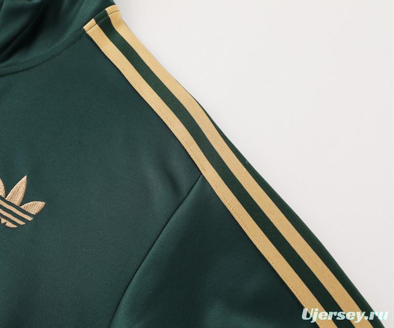 24/25 Adidas Original Green Full Zipper Jacket +Long Pants